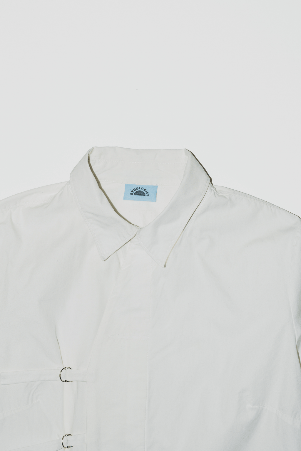 Asymmetric Shirt Buckles White