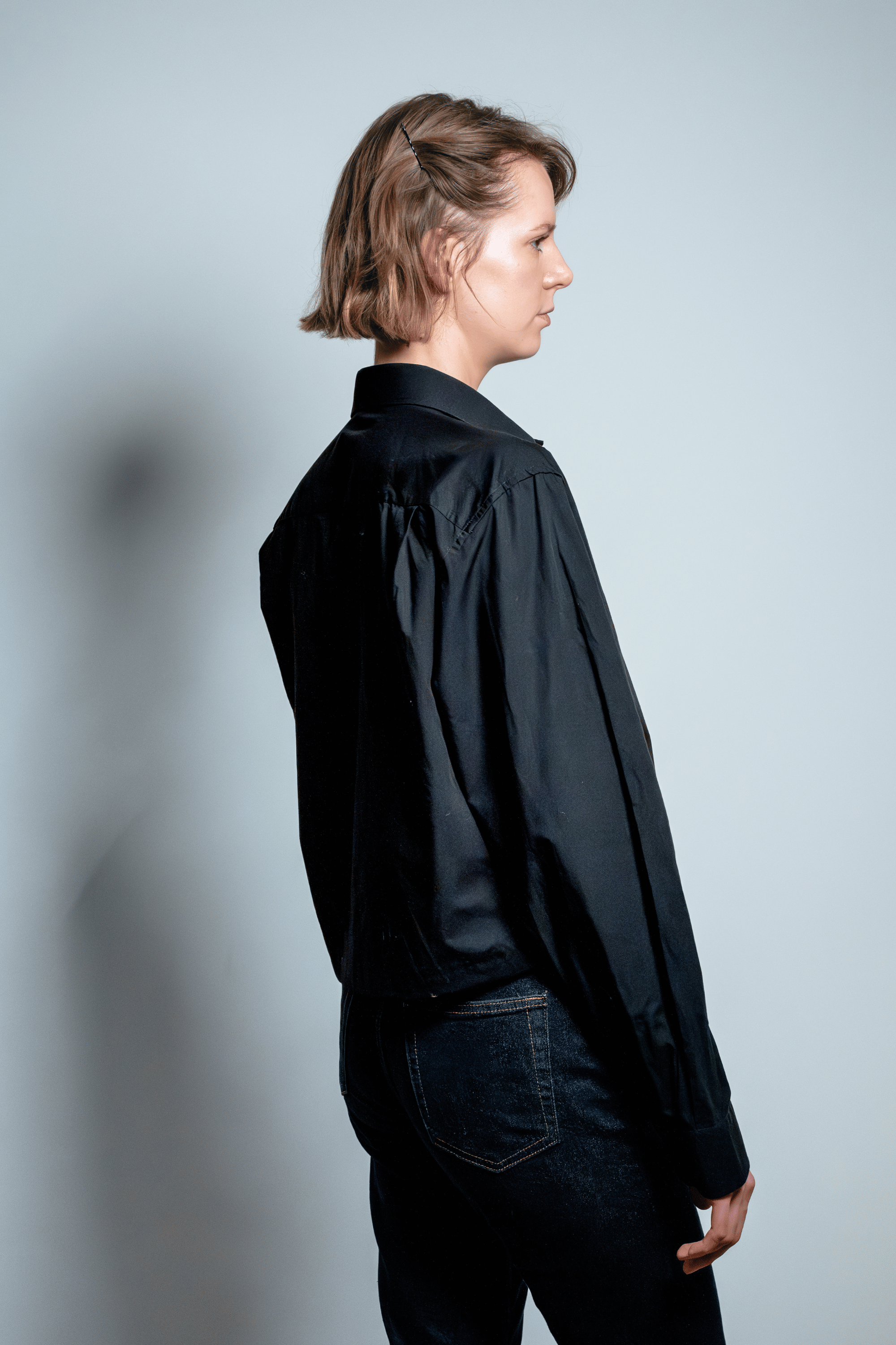 Asymmetric Shirt Buckles Black