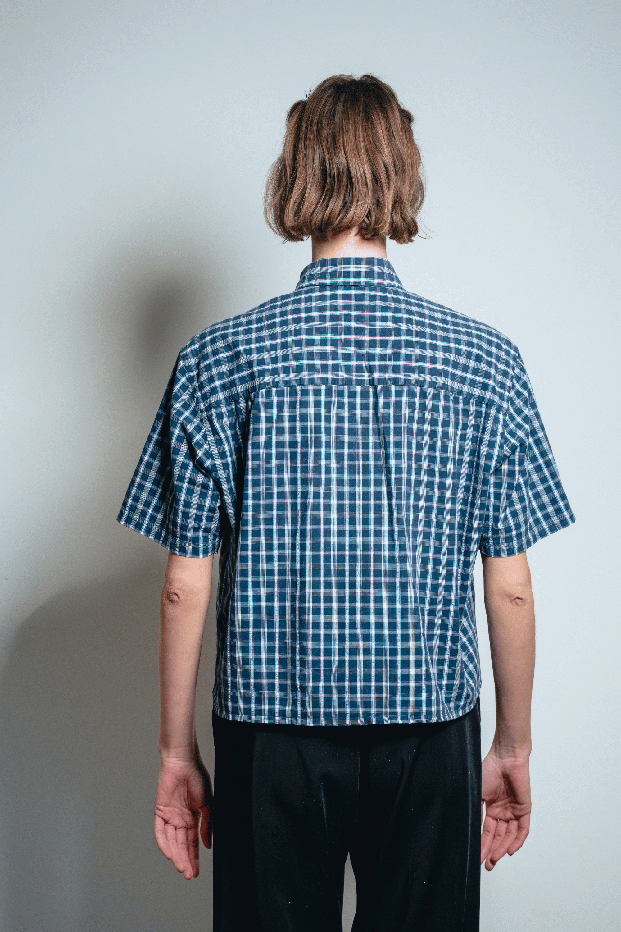 Asymmetric Shirt Buttons Blue
