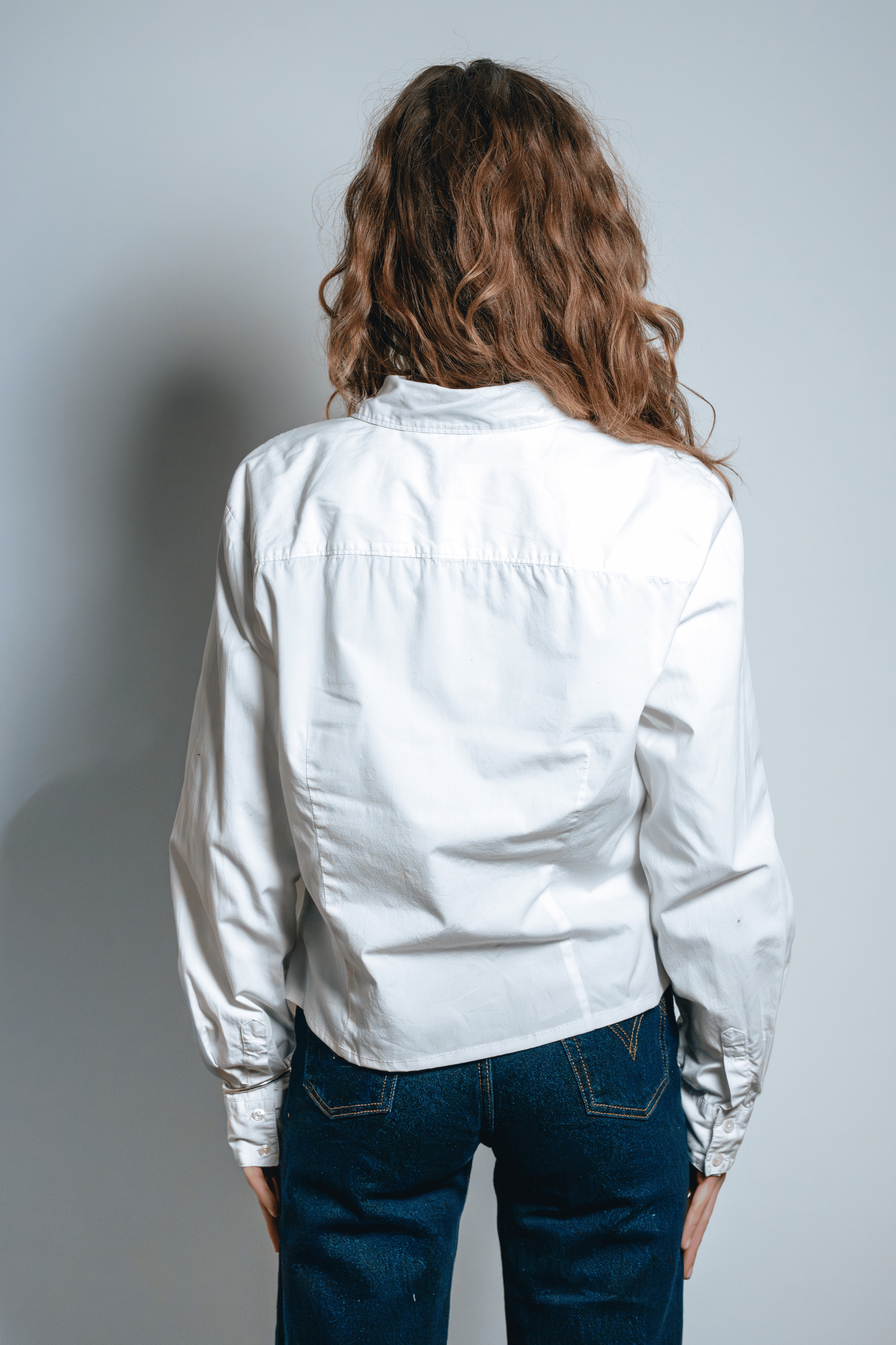 Asymmetric Shirt Buckles White