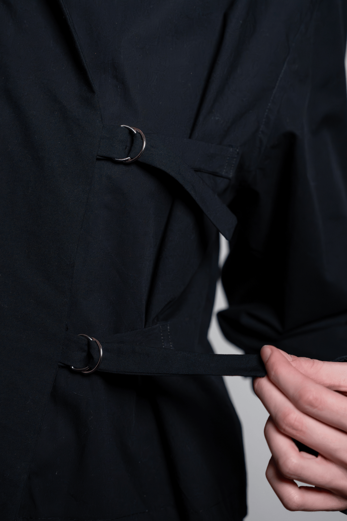 Asymmetric Shirt Buckles Black