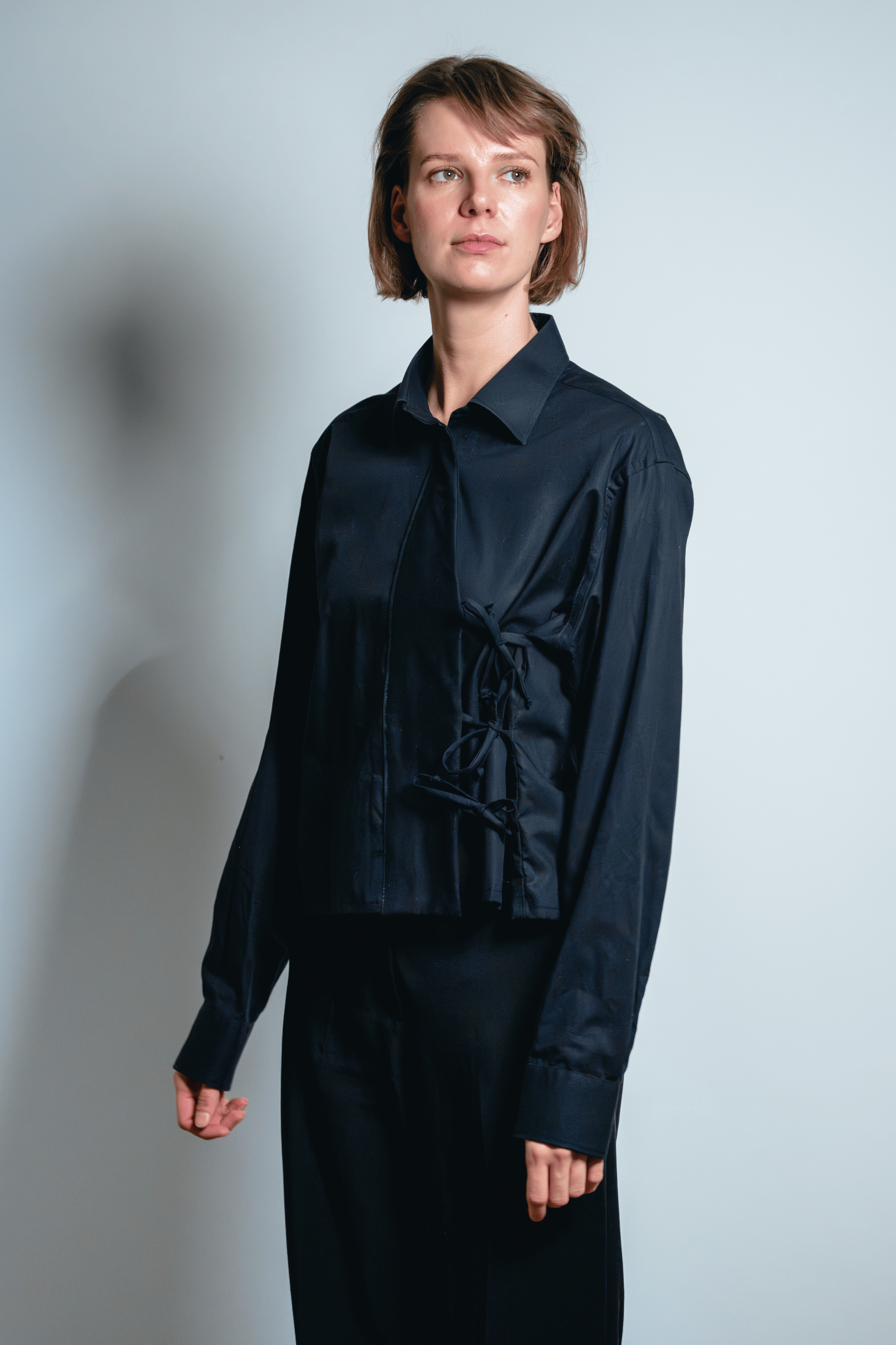 Asymmetric Shirt Ties Black