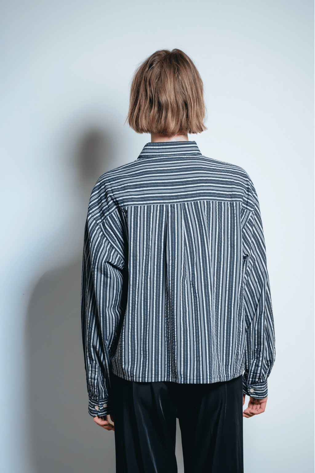Asymmetric Shirt Buckles Black Stripes