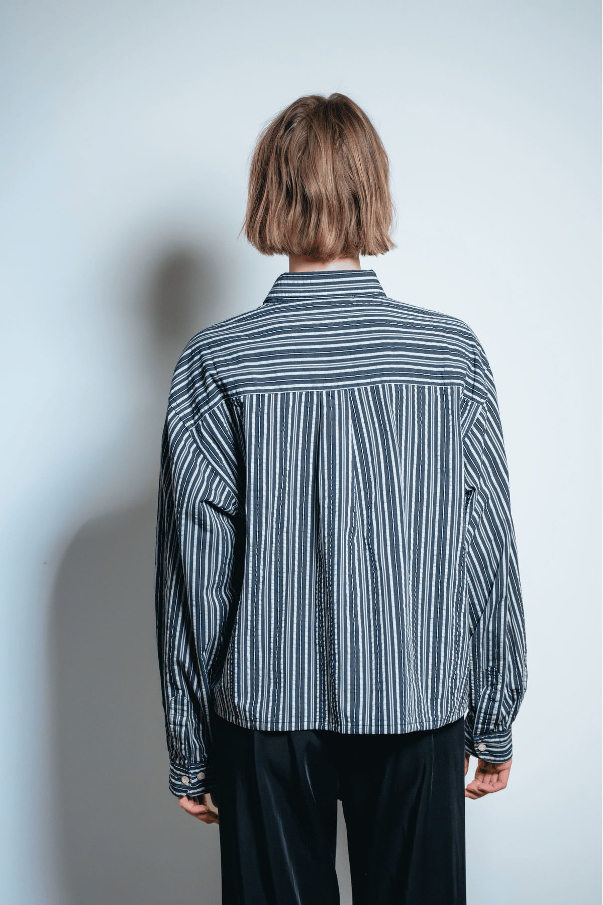 Asymmetric Shirt Buckles Black Stripes