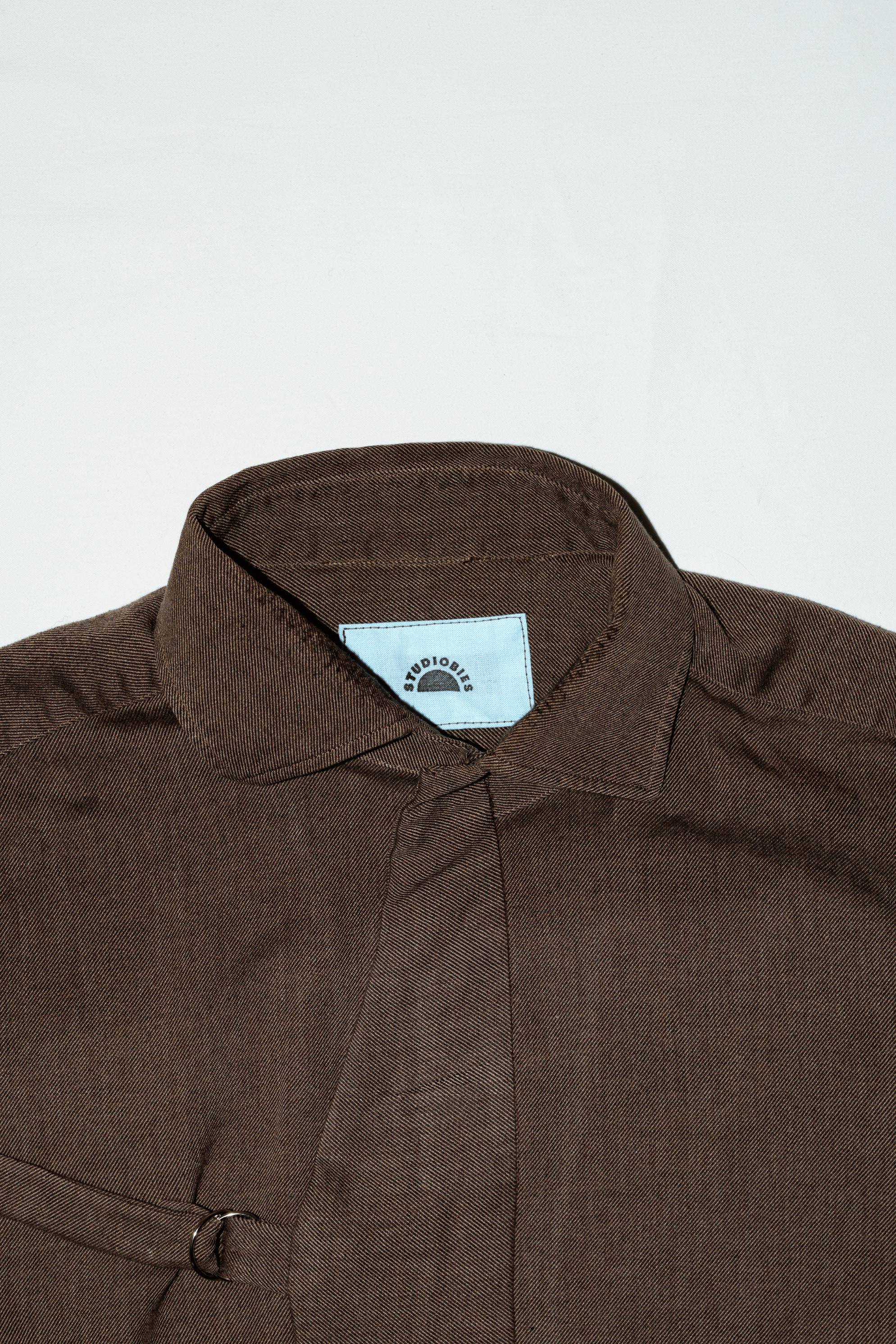 Asymmetric Shirt Buckles Brown