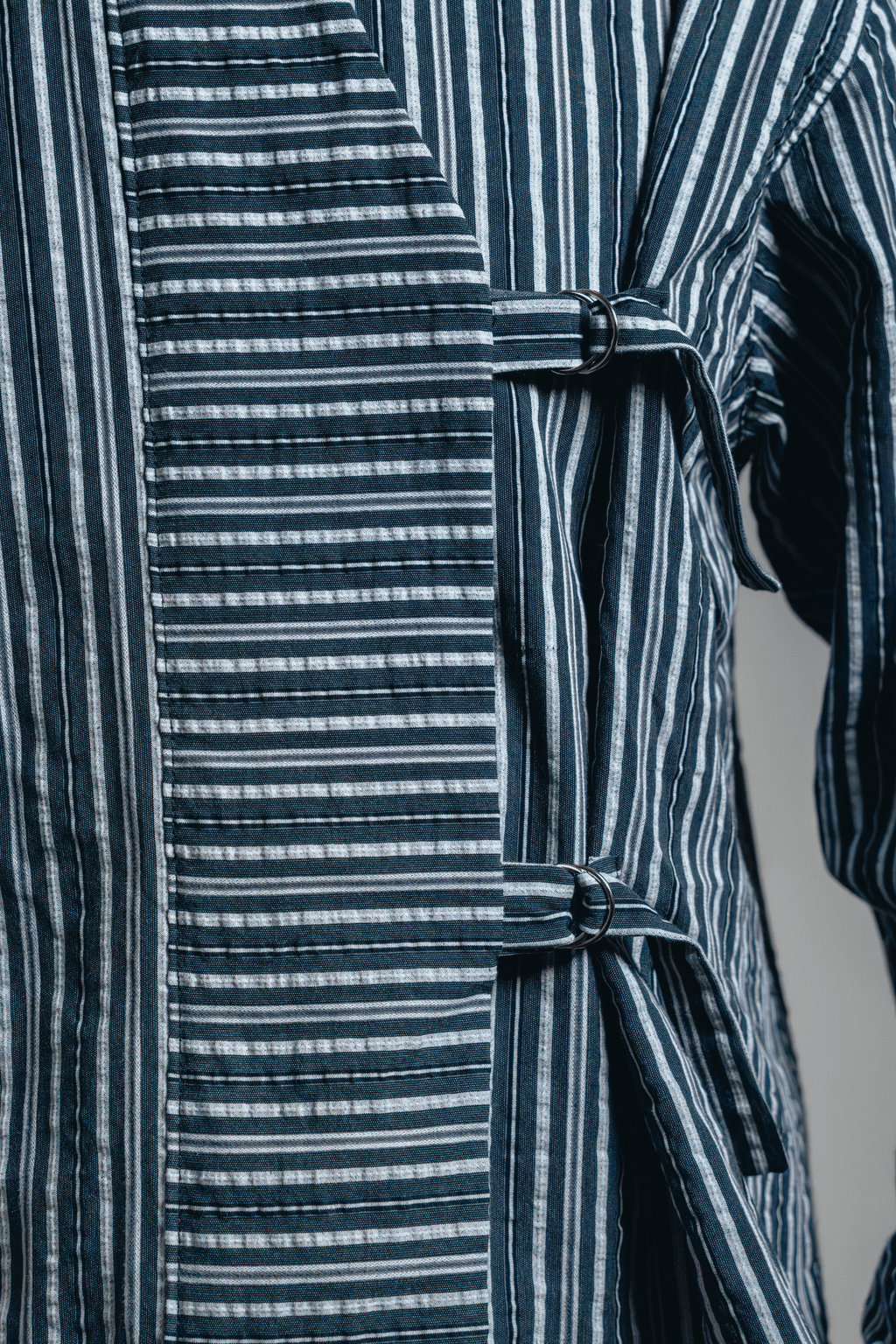 Asymmetric Shirt Buckles Black Stripes