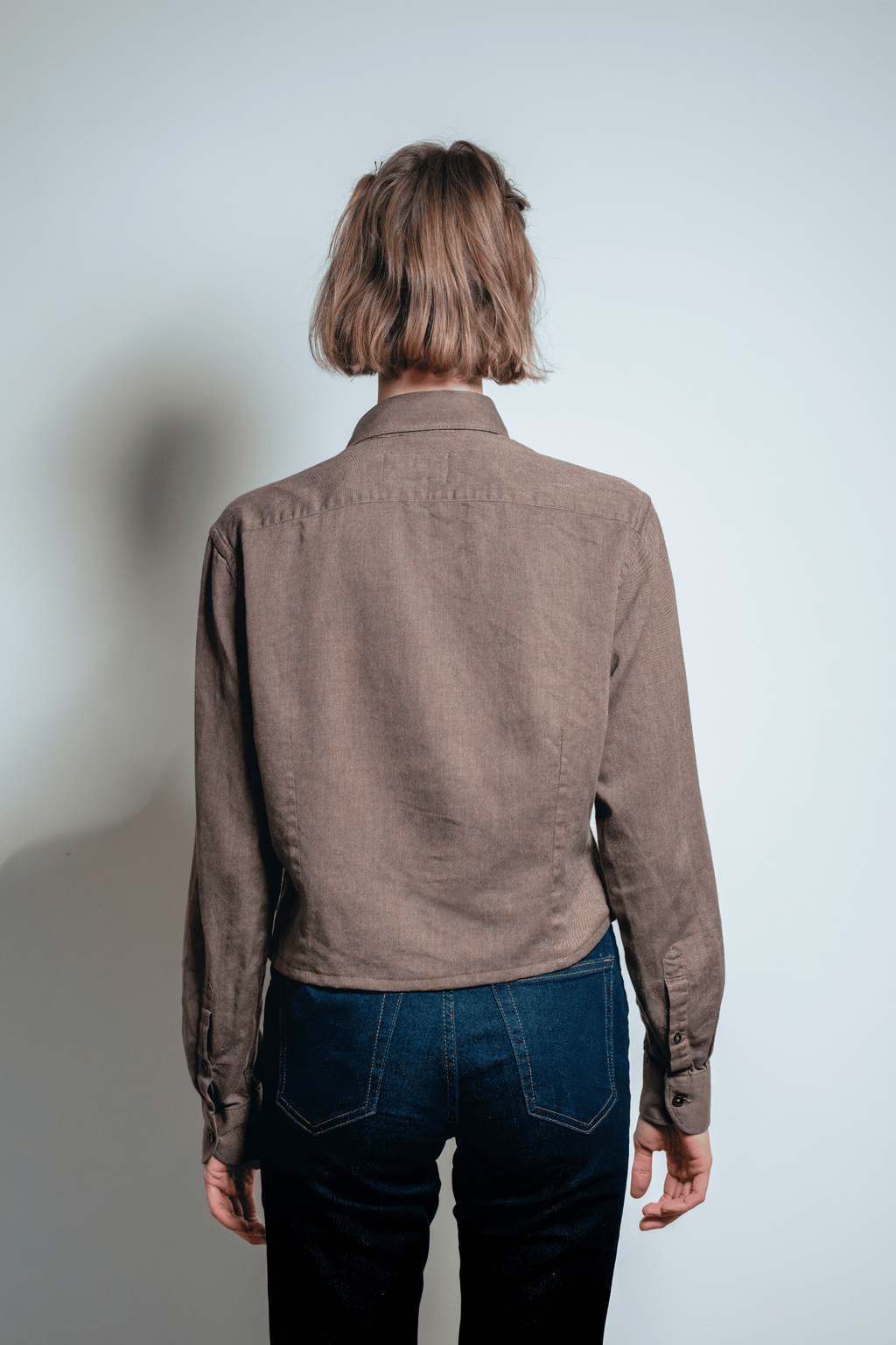 Asymmetric Shirt Buckles Brown