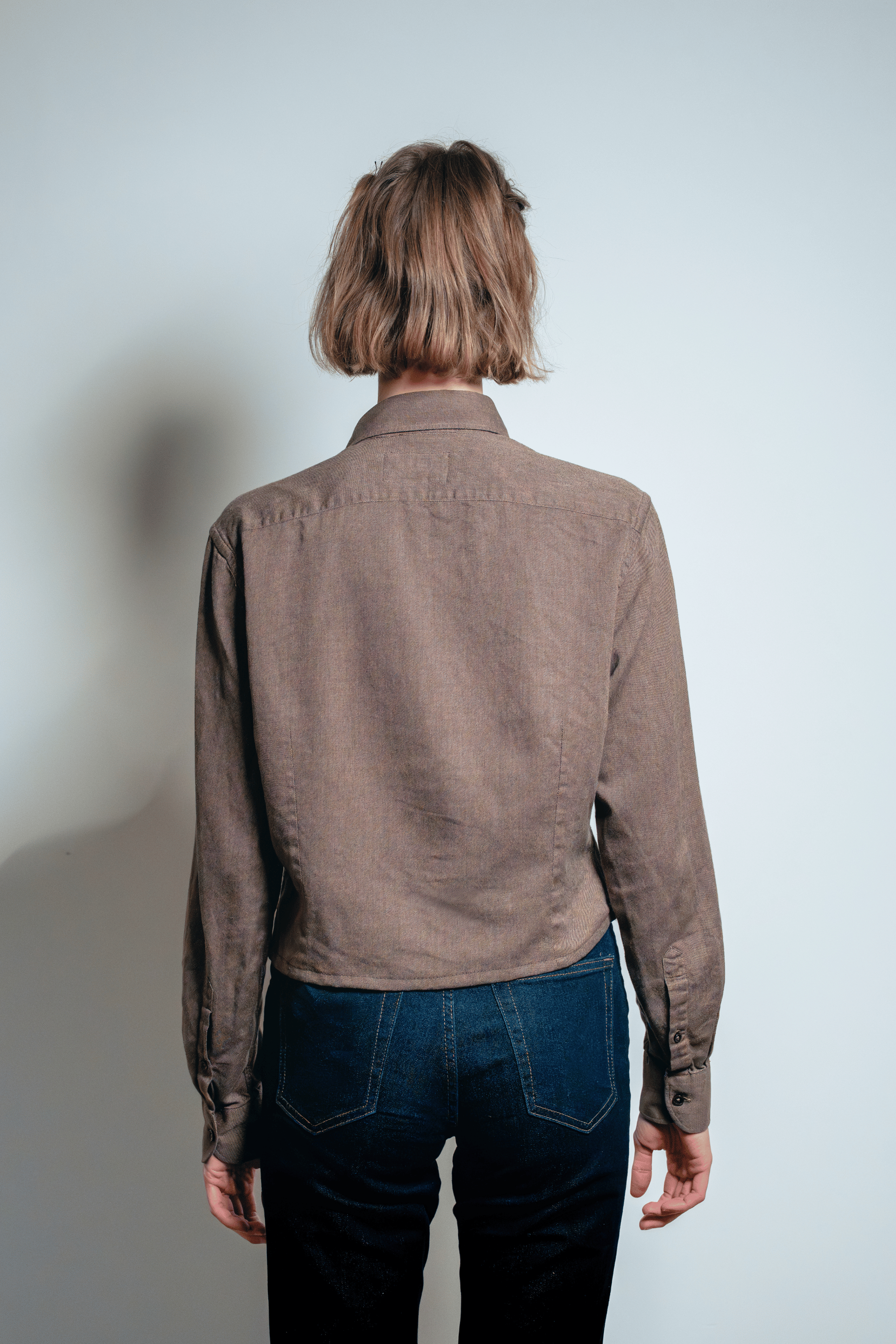 Asymmetric Shirt Buckles Brown
