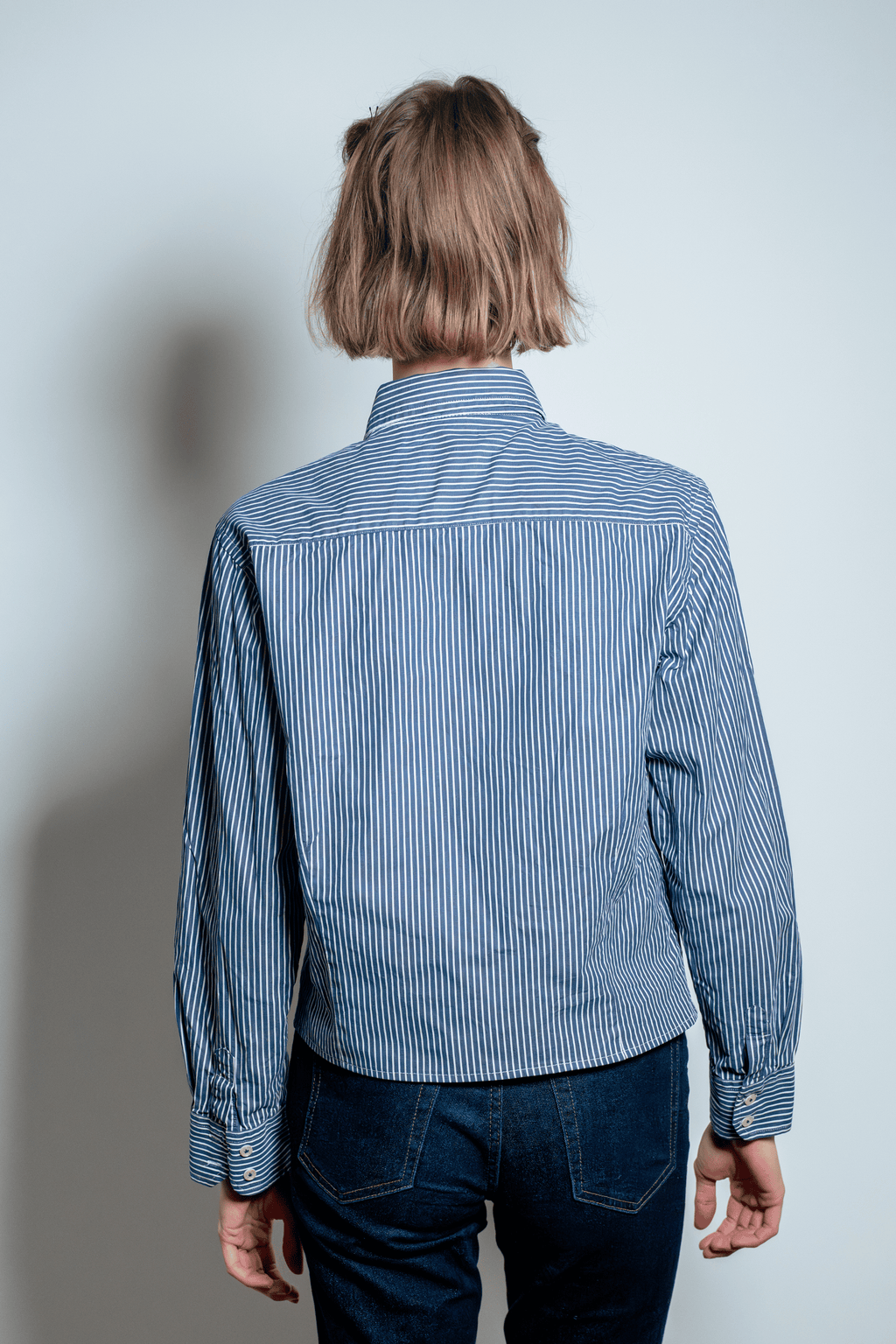 Asymmetric Shirt Buttons Blue