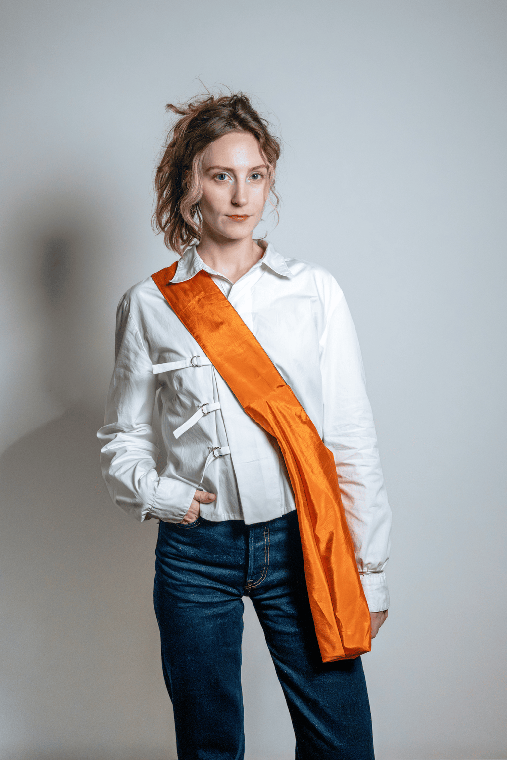 Reversible Sling Bag Orange x Brown