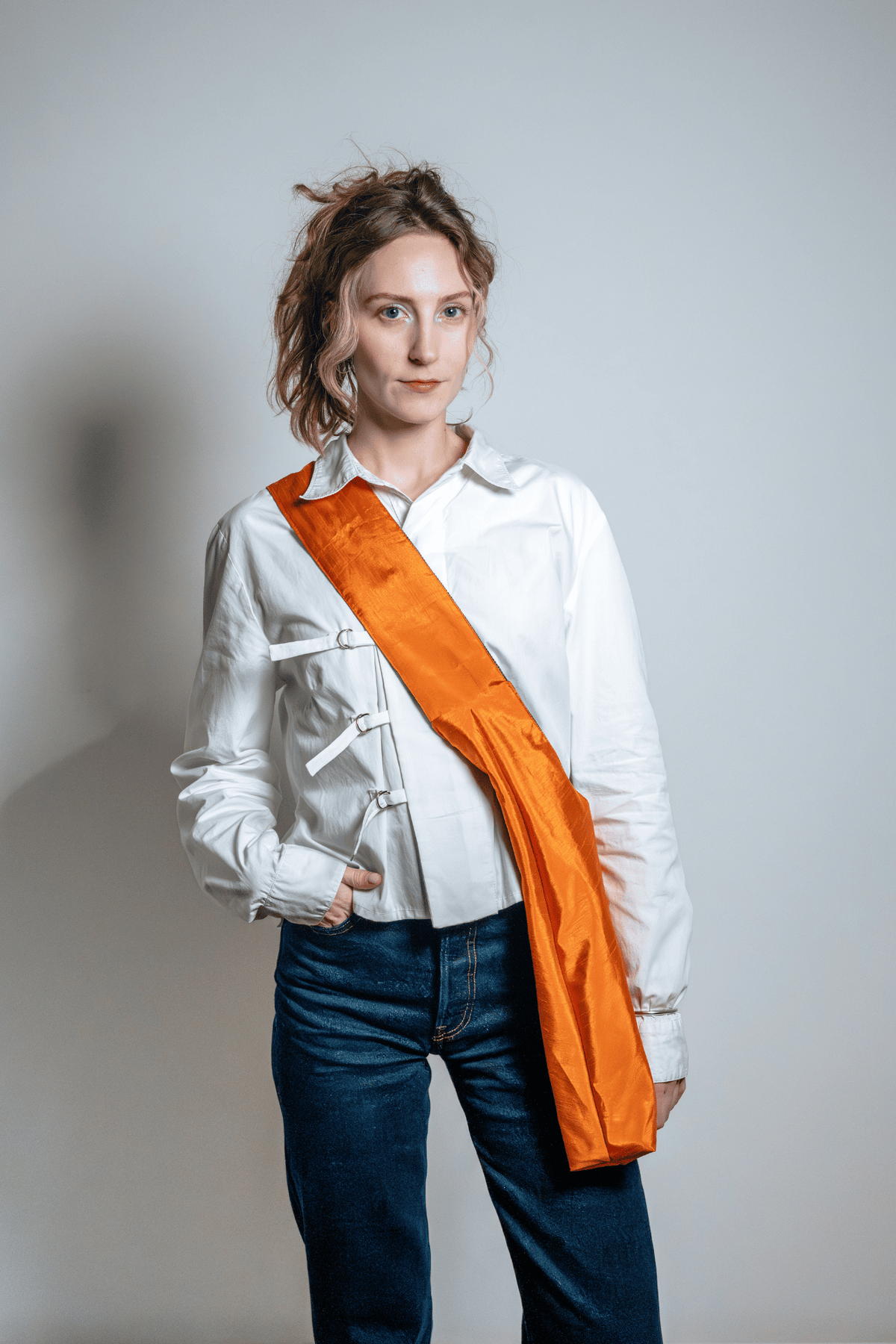 Reversible Sling Bag Orange x Brown