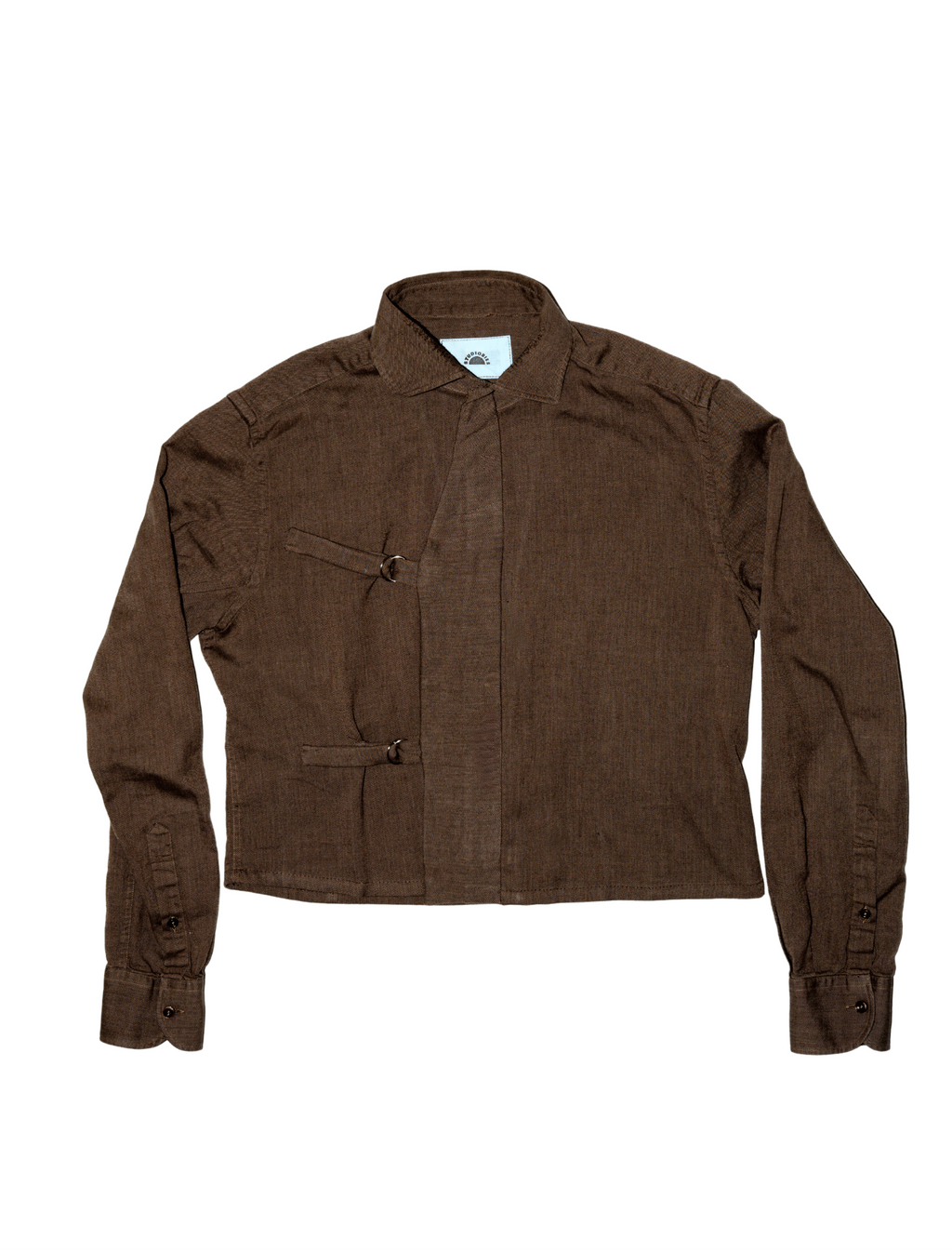 Asymmetric Shirt Buckles Brown