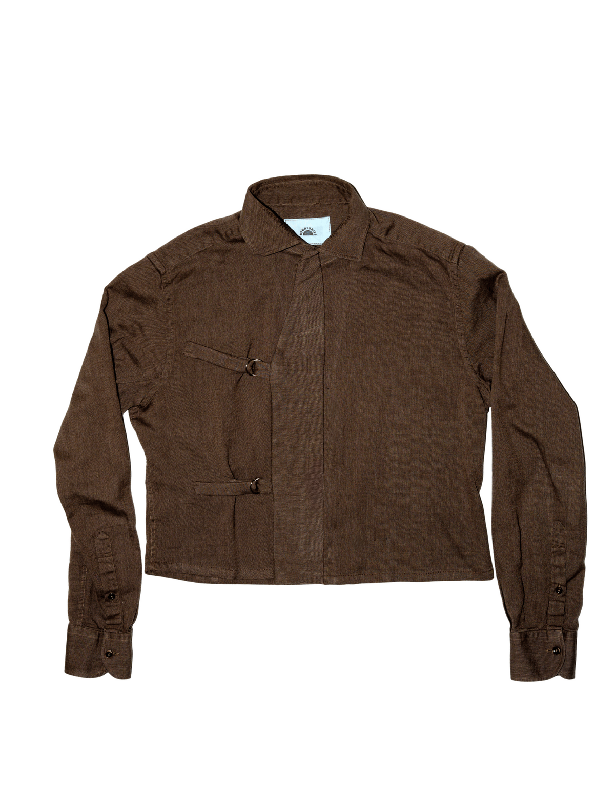 Asymmetric Shirt Buckles Brown
