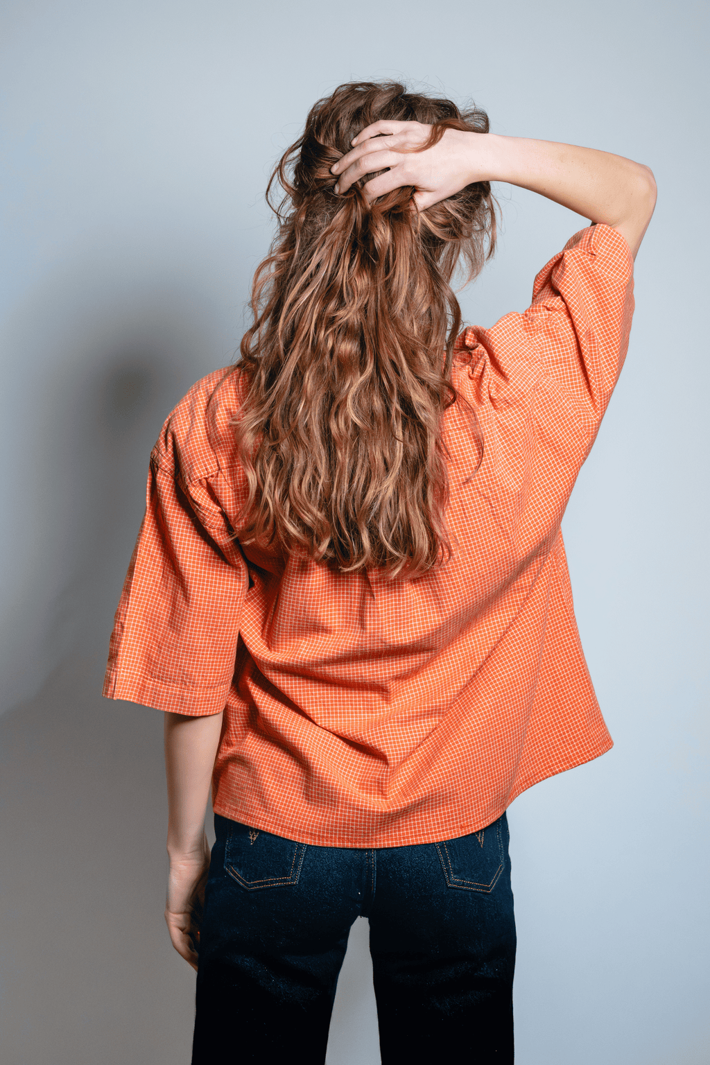 Asymmetric Shirt Buckles Orange