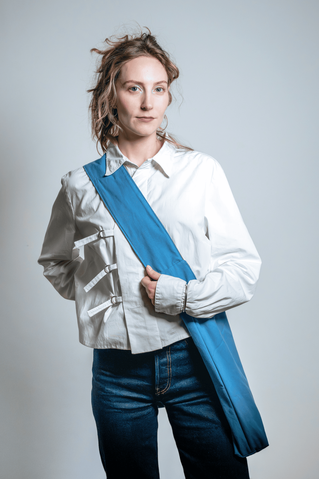 Reversible Sling Bag Brown x Light Blue