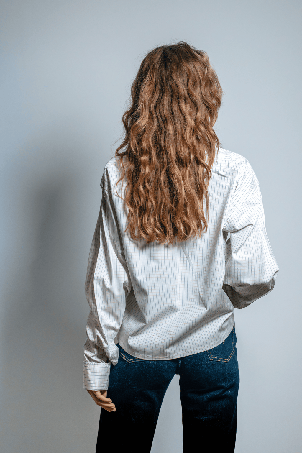 Asymmetric Shirt Buckles Checkered White