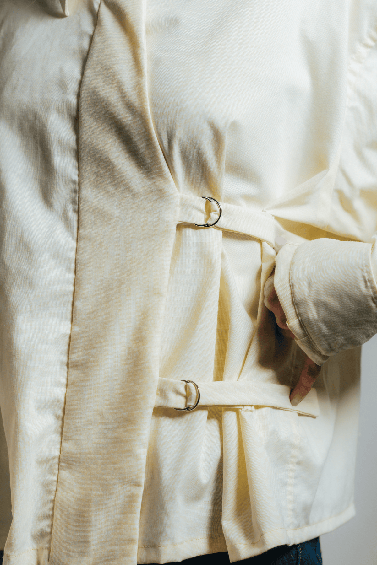 Asymmetric Shirt Buckles Butter Yellow