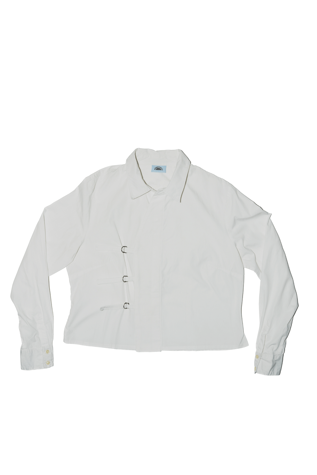 Asymmetric Shirt Buckles White