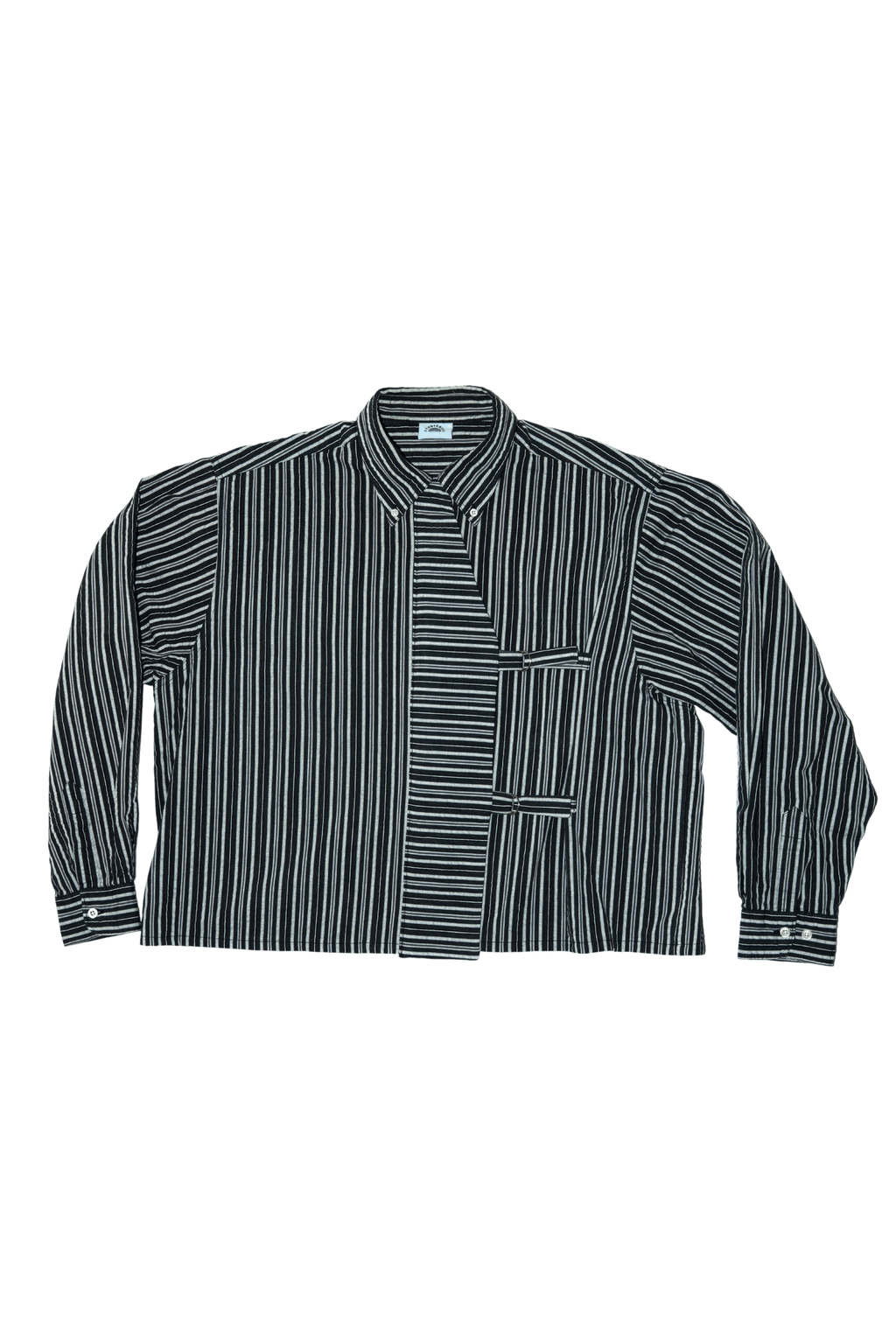 Asymmetric Shirt Buckles Black Stripes