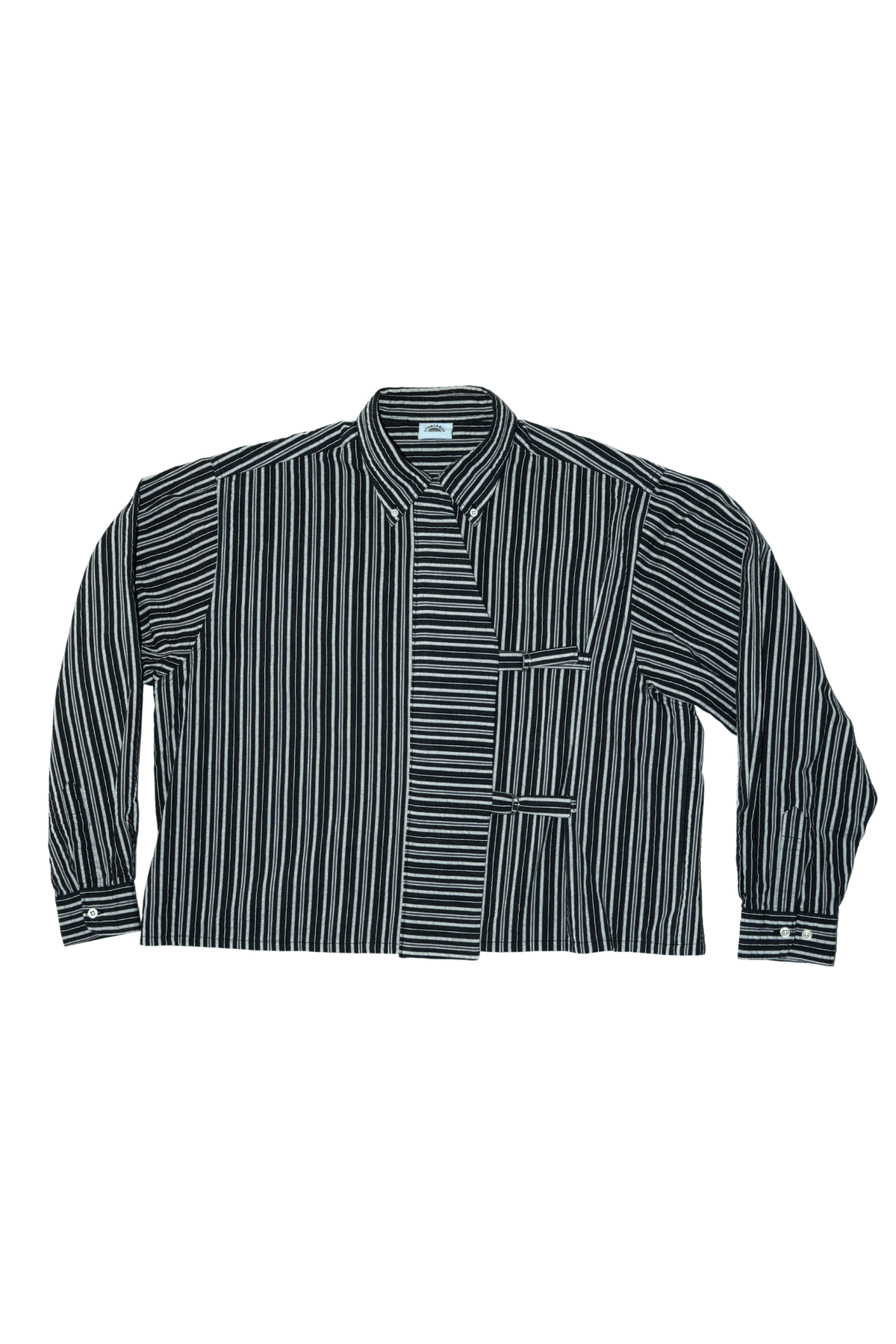 Asymmetric Shirt Buckles Black Stripes