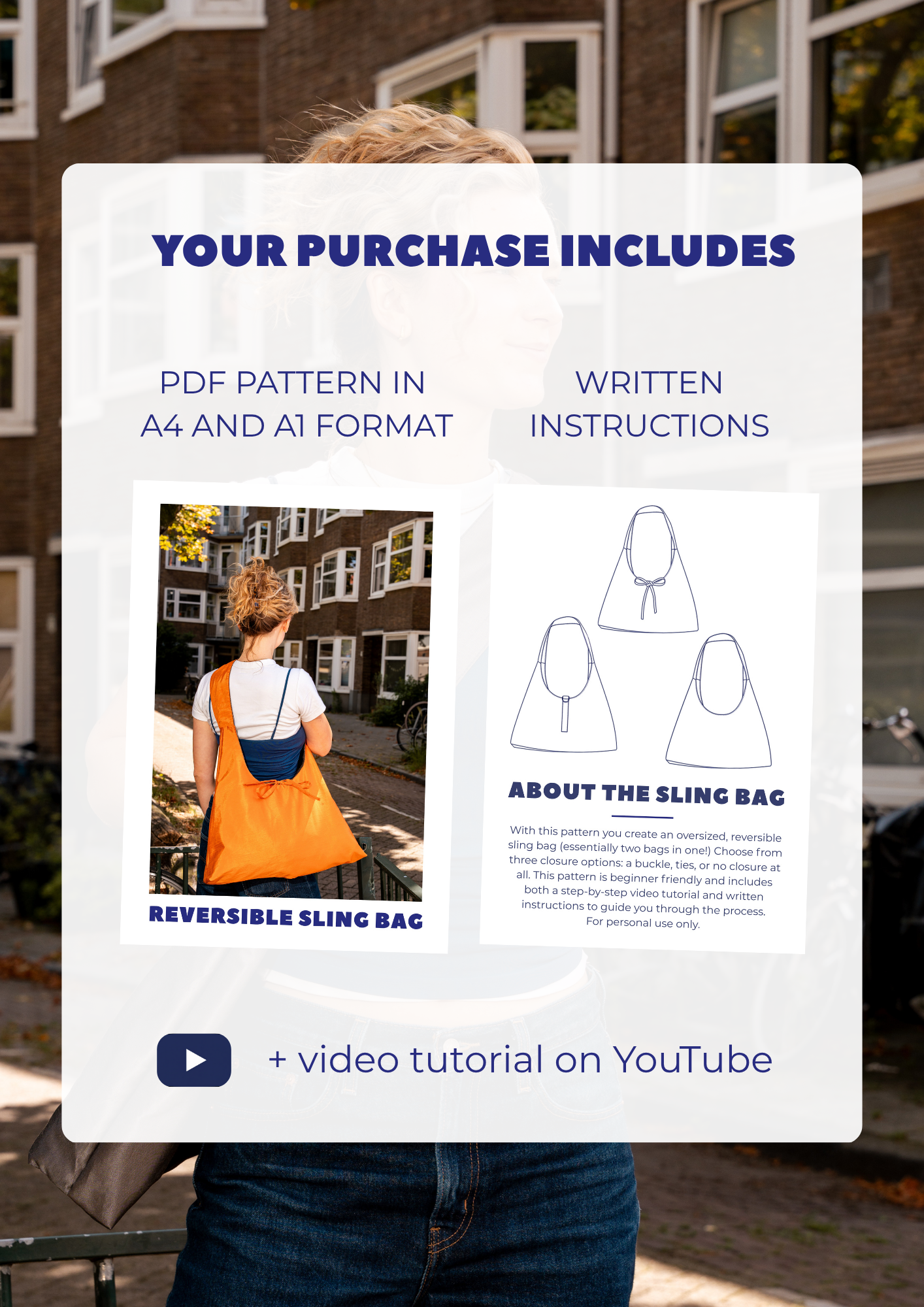 Reversible Sling Bag Pattern